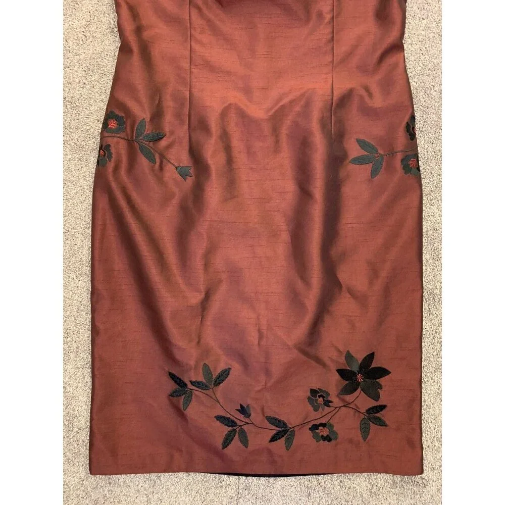 Mica Women's Dress Size 12 Floral Lined Sleeveless Back Zipper Made In USA GUC - Picture 4 of 12
